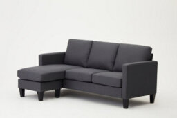 Home Detail Leah 3 Seater Fabric Sofa L-Shaped Chaise Left Or Right Hand Corner With Black Legs, Grey - thumbnail 3