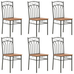 Vidaxl Dining Chairs 6 Pcs Brown Mdf Dining Chairs