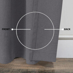 Ameha 100% Blackout Thermal Insulated Curtain 260Gsm Linen Texture Fabric-Charcoal,66X84'' Door Curtain For Bedroom Home Decor Uk - thumbnail 5