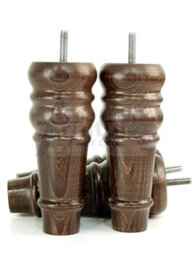 L&F 4 Replacement Furniture Feet Antique Brown Stain Turned Wooden Legs 165mm High Settee Chairs Sofas Footstools M8 (8mm) Tsp2071 - thumbnail 3