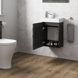Affine Modern Bathroom Basin Sink Vanity Unit Wall Hung 1 Tap Hole 400mm Charcoal Grey - thumbnail 4