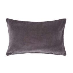 Homescapes Dark Grey Velvet Rectangular Cushion Cover, 30 X 50 Cm - thumbnail 1