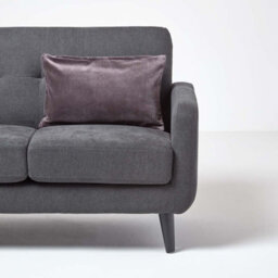 Homescapes Dark Grey Velvet Rectangular Cushion Cover, 30 X 50 Cm - thumbnail 4