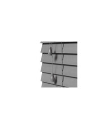 50mm Slat Grey Grained Faux Wood Venetian Blind With Strings 150Cm Drop - 110Cm - thumbnail 3