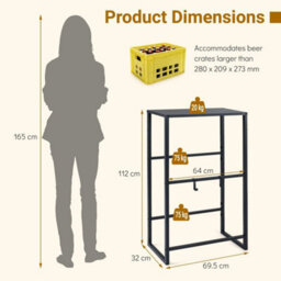 Heavy Duty Metal Storage Rack 3 Tier Drink Crate Holder - thumbnail 2