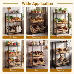 Heavy Duty Metal Storage Rack 3 Tier Drink Crate Holder - thumbnail 4