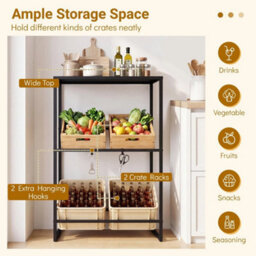 Heavy Duty Metal Storage Rack 3 Tier Drink Crate Holder - thumbnail 3