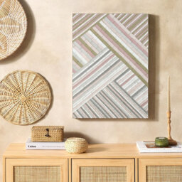Wyld And Coco Novaglass Wall Mosaic Glass Striped Decor, Rectangular Vertical Mural W50 X D4 X H70Cm, Handmade Minimalist Accent - thumbnail 2