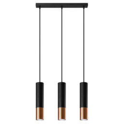 Sollux Lighting Loopez Steel Black/copper 3L Light Classic Pendant Ceiling Light - thumbnail 3