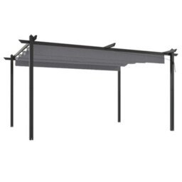 Berkfield Sturdy Garden Gazebo With Retractable Roof 4X3 M Anthracite - thumbnail 1