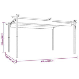 Berkfield Sturdy Garden Gazebo With Retractable Roof 4X3 M Anthracite - thumbnail 8