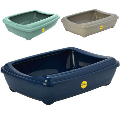 Cat Centre.Direct Cat Centre Jumbo Oval Litter Tray With Removable Rim Dark Blue - image 1