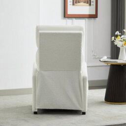 MCC Direct Recliner Pushback Adjustable Reclining Arm Chair Teddy Fabric Cream/white - thumbnail 2