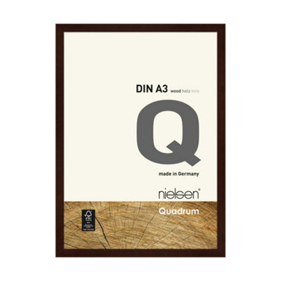 Nielsen Quadrum A3 Wenge Wooden Picture Frame With Float Glass And Push/turn Clips - image 1