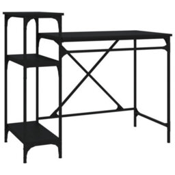 Berkfield Desk With Shelves Black 105X50X90 Cm Engineered Wood&iron - thumbnail 2