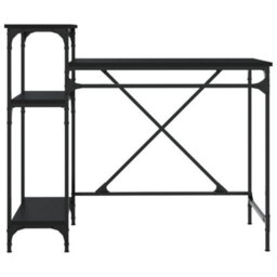 Berkfield Desk With Shelves Black 105X50X90 Cm Engineered Wood&iron - thumbnail 5
