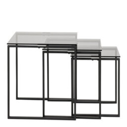 Furniture To Go Katrine Nest Of Tables With Smoked Glass Top Set Of 3 - thumbnail 2