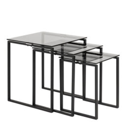 Furniture To Go Katrine Nest Of Tables With Smoked Glass Top Set Of 3 - thumbnail 1