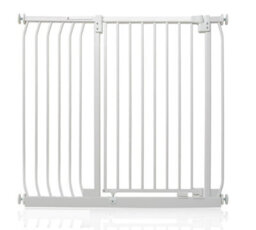 Safetots Extra Tall Elite Safety Gate, 107Cm - 116Cm, Matt White, Extra Tall 96.8Cm In Height, Pressure Fit Stair Gate - thumbnail 1
