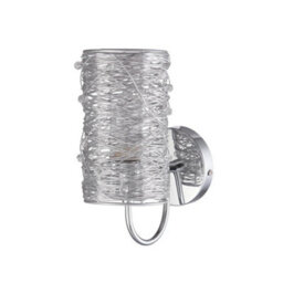Luminosa Lighting Luminosa Modern Wall Lamp Silver 1 Light  With Metal Alloy Shade, E14 - thumbnail 2