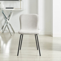 Furniturebox Set Of 2 Dining Chairs - Asti Modern Dining Chairs - Cream Fabric Black Leg Dining Chairs - Kitchen Dining Room Chairs - thumbnail 5