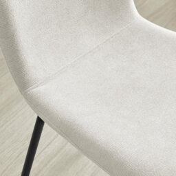 Furniturebox Set Of 2 Dining Chairs - Asti Modern Dining Chairs - Cream Fabric Black Leg Dining Chairs - Kitchen Dining Room Chairs - thumbnail 6