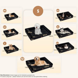 Luckracer Small Dog Bed Sofa Washable Orthopedic Dog Beds Black 60X45X14Cm - thumbnail 2