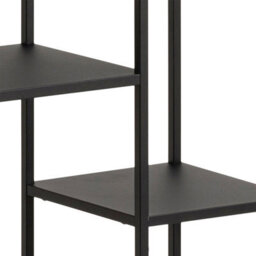 Furniture To Go Newcastle Asymmetrical Bookcase With 6 Shelves In Matt Black - thumbnail 8