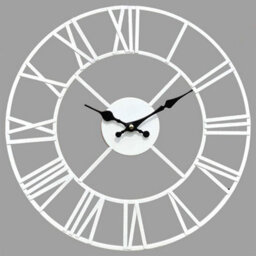 Klass Home Collection 40Cm White Metal Roman Numerals Large Analog Wall Clock Indoor & Outdoor, Silent Non-Ticking - thumbnail 2
