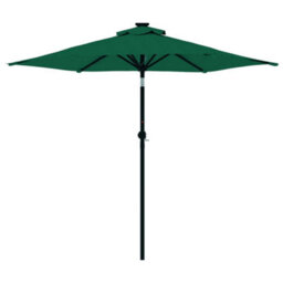 Berkfield Garden Parasol With Leds And Steel Pole Green 225X225X212Cm - thumbnail 5