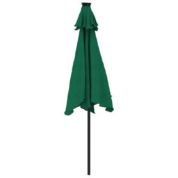 Berkfield Garden Parasol With Leds And Steel Pole Green 225X225X212Cm - thumbnail 7