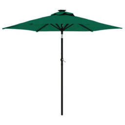 Berkfield Garden Parasol With Leds And Steel Pole Green 225X225X212Cm - thumbnail 2