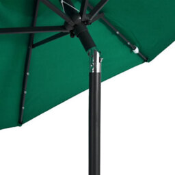 Berkfield Garden Parasol With Leds And Steel Pole Green 225X225X212Cm - thumbnail 9
