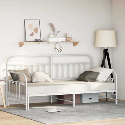 Berkfield Daybed Frame With Trundle White 100X190 Cm Steel - image 1