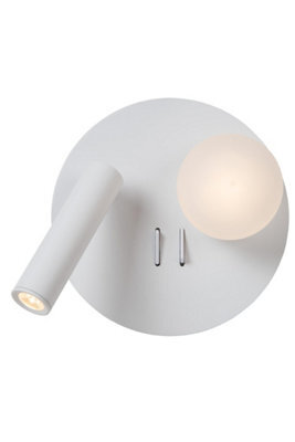 Lucide Matiz - Bedside Lamp - Led - 1X3,7W 3000K - With Usb Charging Point - White - image 1