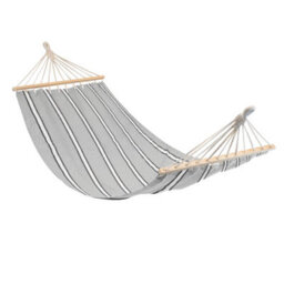 Harbour Housewares Cotton Garden Hammock With Spreader Bars - Grey/white Stripe - thumbnail 1