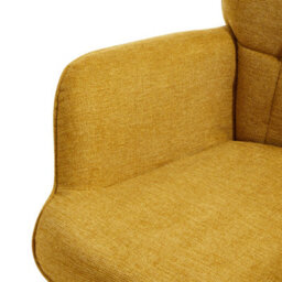 Thehotsale Yellow Armchair With Footstool And Wooden Legs - thumbnail 7