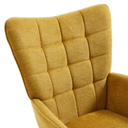 Thehotsale Yellow Armchair With Footstool And Wooden Legs - thumbnail 6