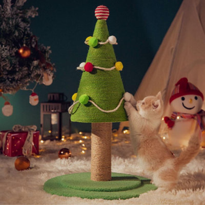 Living And Home Decorative Christmas Tree Cat Scratching Post, 30Cm W X 30Cm D X 53Cm H - image 1