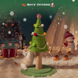 Living And Home Decorative Christmas Tree Cat Scratching Post, 30Cm W X 30Cm D X 53Cm H - thumbnail 2