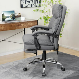 Costway Office Desk Chair Ergonomic Padded Reclining Chair W/retractable Footrest - thumbnail 3