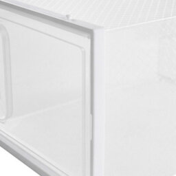 Thehotsale 12 Pcs Plastic Stackable And Foldable Shoe Box Storage Organiser Sneaker Display Case Shoe Box With Magnetic Door In White - thumbnail 8