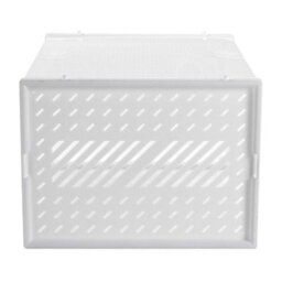 Thehotsale 12 Pcs Plastic Stackable And Foldable Shoe Box Storage Organiser Sneaker Display Case Shoe Box With Magnetic Door In White - thumbnail 5