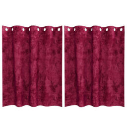 Berkfield Curtain With Curtains 2 Pcs Wine Red 140 X 140 Cm Velvet - thumbnail 2