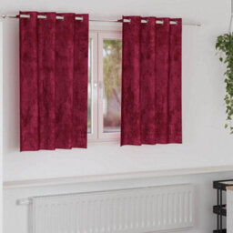Berkfield Curtain With Curtains 2 Pcs Wine Red 140 X 140 Cm Velvet