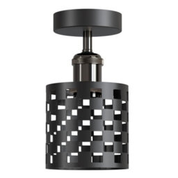 Black Ceiling Light Fixture, Industrial Chandeliers Ceiling Lights Metal Cage Lampshade, With E27 Base With Bulb - thumbnail 7