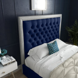 Ds Living Cheltenham Glitter And Velvet Upholstered King Size Bed Frame 5Ft - thumbnail 2