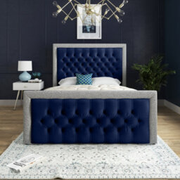Ds Living Cheltenham Glitter And Velvet Upholstered King Size Bed Frame 5Ft - thumbnail 3