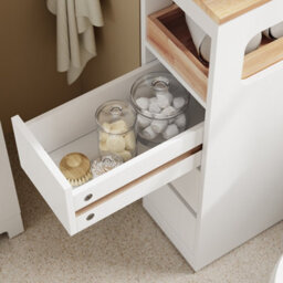 Sobuy Bzr54-Ii-W,slim Freestanding Bathroom Storage Cabinet With 3 Drawers And Divider,65X23X82Cm,white - thumbnail 8