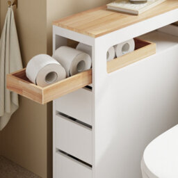 Sobuy Bzr54-Ii-W,slim Freestanding Bathroom Storage Cabinet With 3 Drawers And Divider,65X23X82Cm,white - thumbnail 7